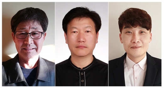LG그룹 의인상 수상자인 박명제(60), 신봉철(52)씨, 성지훈(42)씨.