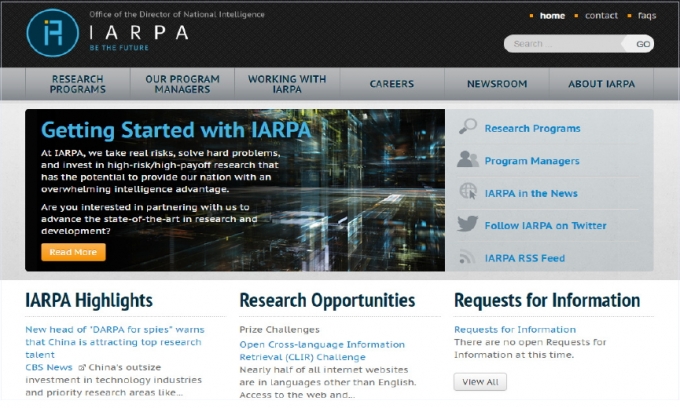 IARPA(美정보고등연구기획국) 웹사이트 [KISTI 정책보고서에서 재인용]