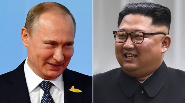이달 말 정상회담을 앞두고 있는 것으로 알려진 푸틴 러시아 대통령과 김정은 북한 국무위원장.  [스카이뉴스]