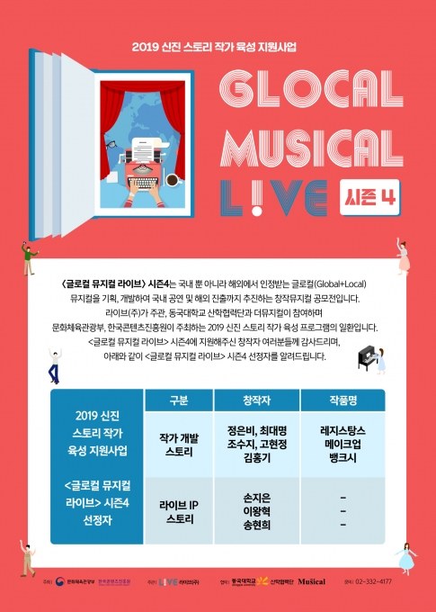 ‘글로컬 뮤지컬 라이브’ 시즌4 기획개발 선정작 발표. [라이브]