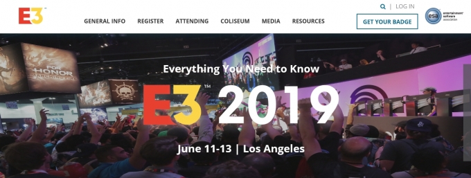 국제 게임 전시회 E3 2019가 오는 11일부터 13일까지 미국 로스앤젤레스에서 열린다. 사진은 E3 2019 공식 홈페이지. [사진=E3 2019 홈페이지]