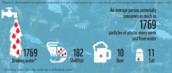 물만 마셔도 매주 1천769개의 미세플라스틱 가루(imm이하)를 먹게 된다는 연구결과가 나왔다 [WWF 제공]