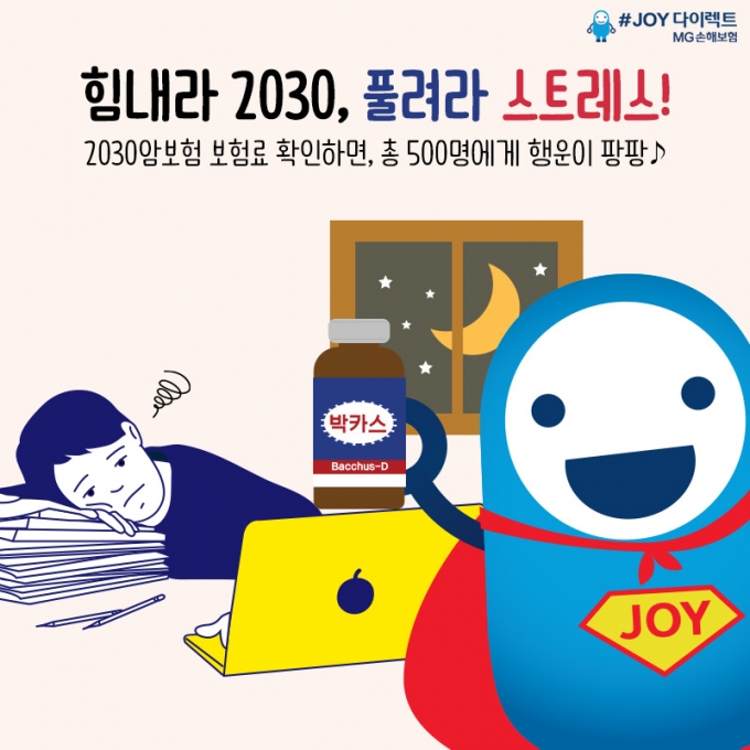 MG손해보험의 '힘내라2030' 이벤트 홍보 포스터 [이미지=MG손해보험]
