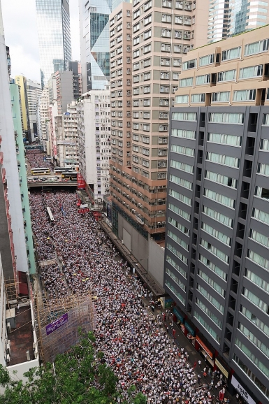 홍콩시민들의 반 중국시위 모습 [출처=위키피디아]