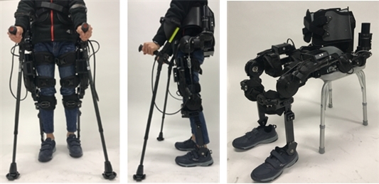 김래현 박사팀이 개발한 생각만으로 제어하는 장애인용 보행 보조 외골격로봇.  뇌-기계 인터페이스 기반으로 사람의 뇌파를 통해 기립·착석, 이동,정지 등의 실시간 의도를 파악해 제어한다. [KIST]