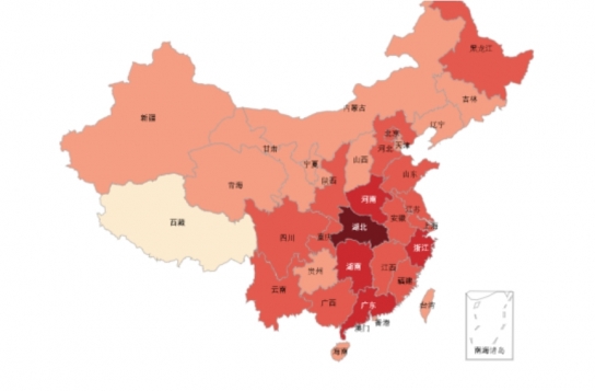 중국 국가건강위생위워회에 따르면 4일 오후 2시 기준 중국 내 신종 코로나 바이러스 확진자는 2만4481명, 사망자는 491명이다. 발병지 우한을 포함한 후베이성이 확진자의 80%(1만6천678명)로 사망자는 479명이다.  [중국국가건강위생위원회]