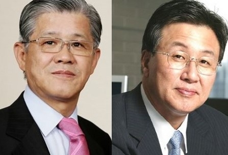 최신원 SK네트웍스 회장(왼쪽)과 박장석 전 SKC 부회장.