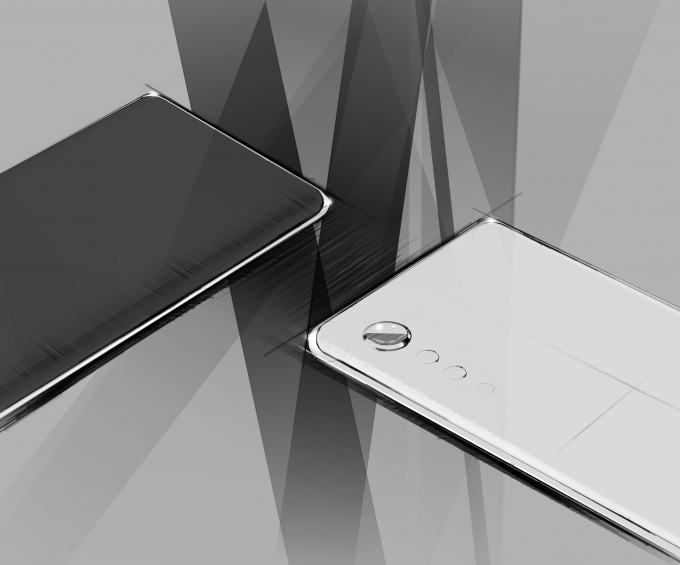 LG 벨벳은 '물방울 카메라'와 '대칭형 타원' 디자인을 적용했다. 