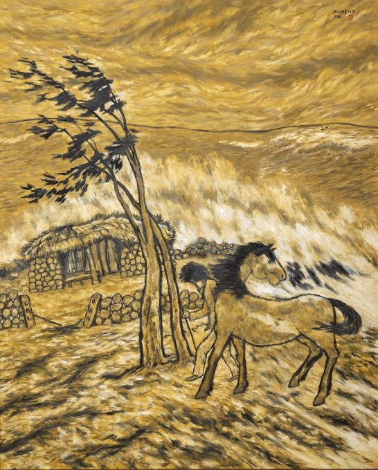 변시지 '폭풍',1989,Oil on canvas,160x130cm [가나아트]
