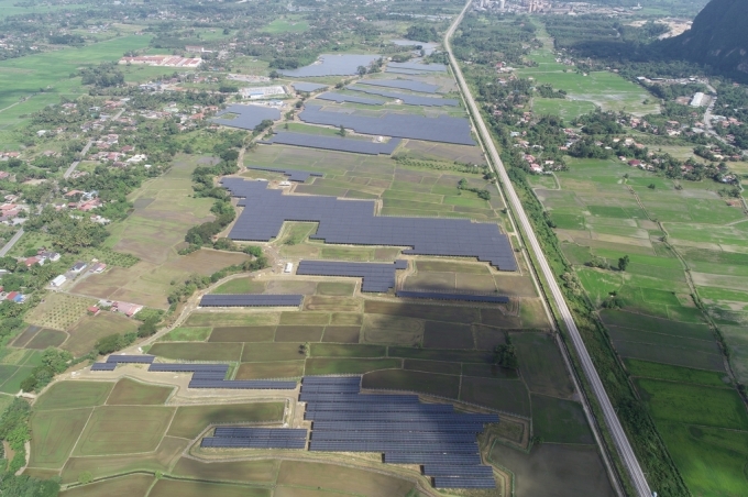 한화에너지가 준공한 말레이시아 추핑 태양광 발전소 전경. [한화에너지]