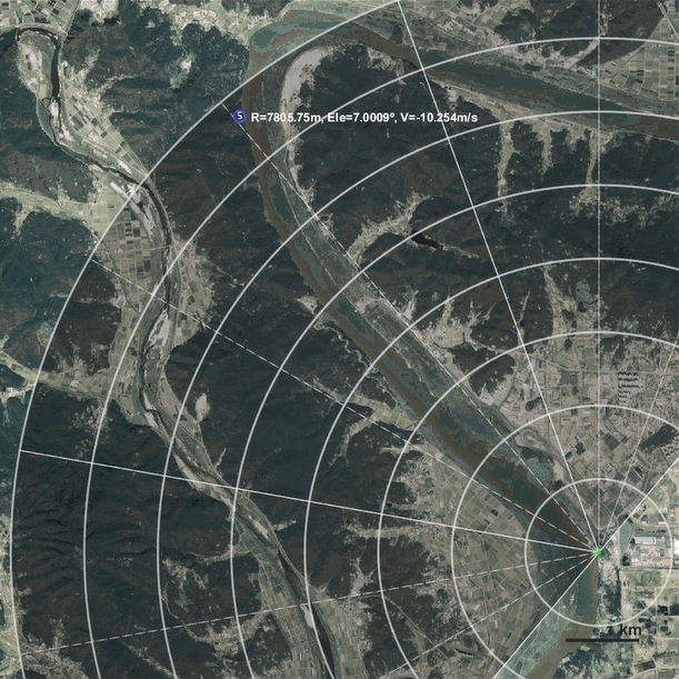 소형 드론을 8km 범위까지 탐지 중인 레이더 화면 [DGIST]