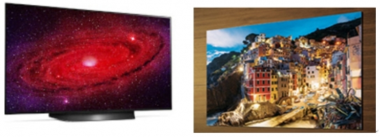 LG OLED TV(왼쪽)와 삼성 마이크로 LED  [자료=LG전자, 삼성전자]