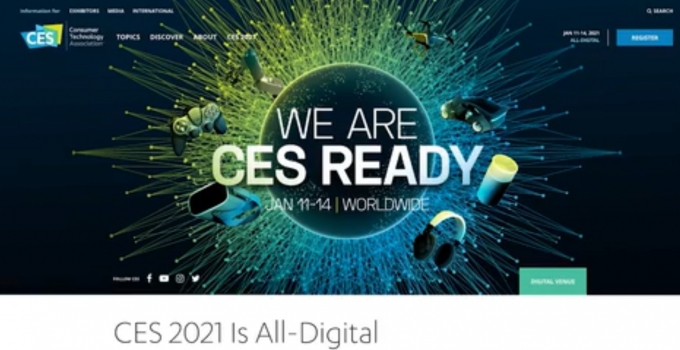 'CES 2021'은 코로나19로 1967년 시작된 이후 55년 만에 전면 온라인(ALL-DIGITAL)으로 열린다.  [CES]