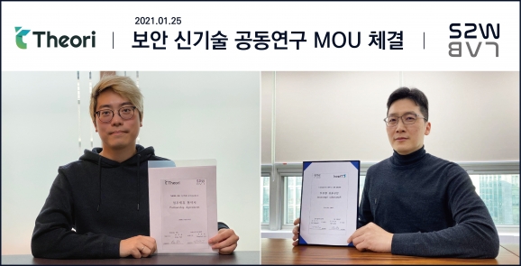 박세준 티오리 대표(왼쪽)와 서상덕 에스투더블유랩 대표의 모습. [사진=에스투더블유랩]