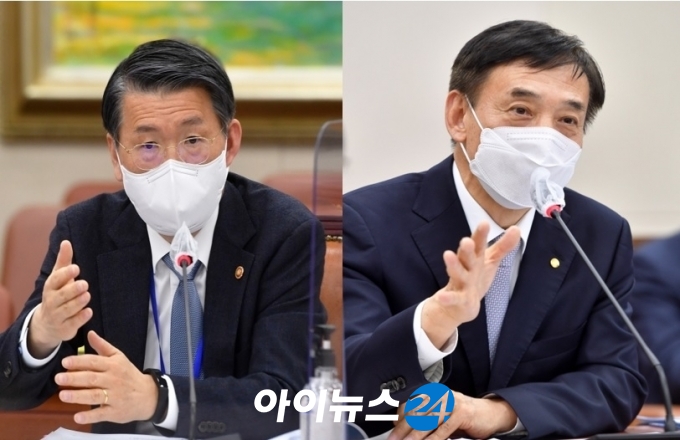 은성수 금융위원장(왼쪽)과 이주열 한국은행 총재 [사진=아이뉴스24 DB]