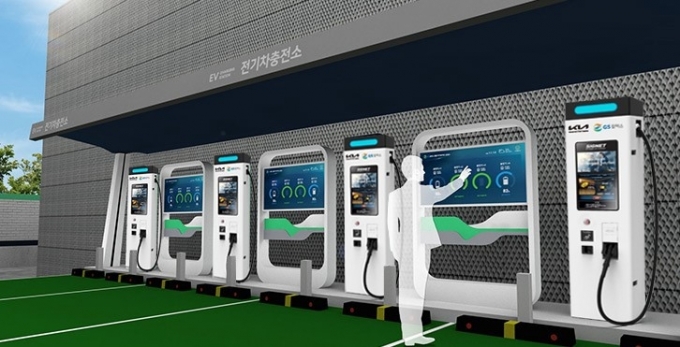 기아-GS칼텍스 협업으로 설치된 전기차 초급속 충전기 예상도. [사진=기아]
