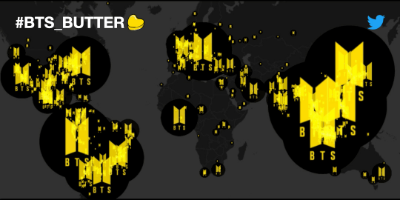 방탄소년단 신곡 '버터' 관련 트윗량이 3억건을 돌파했다.  [사진=트위터]