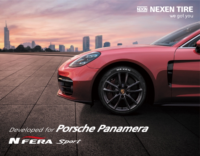 넥센타이어가 엔페라 스포츠 제품을 포르쉐 파나메라 차량에 공급한다. [사진=넥센타이어]