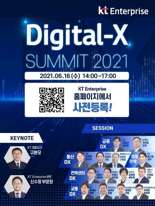KT가 '디지털-X 서밋(Digital-X Summit)2021'을 오는 16일 온라인으로 개최한다. [사진=사진=KT]