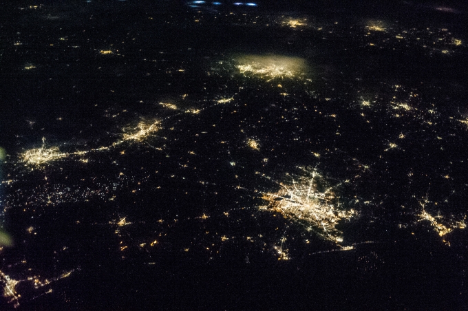 156년 전 노예해방을 선언했던 텍사스 갤버스턴. 2013년 국제우주정거장에서 텍사스를 찍었다. 오른쪽 아래가 갤버스턴이다.  [사진=NASA]