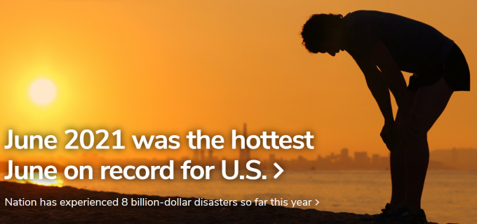 올해 6월이 127년 기상관측 역사상 미국에서 가장 무더운 6월로 기록됐다.  [사진=NOAA]