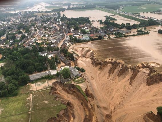 독일에서 최근 집중 호우로 라인-에르프트주를 비롯해 곳곳에 큰 피해가 발생했다. [사진=WMO/라인-에르프트]