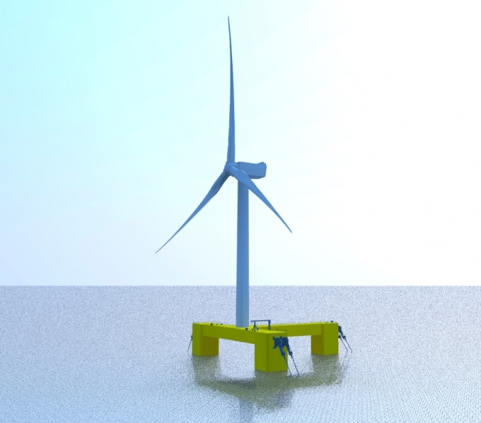  삼성중공업이 해상 풍력 부유체 독자 모델을 개발하고 신재생에너지시장 공략에 나섰다. [사진=삼성중공업]