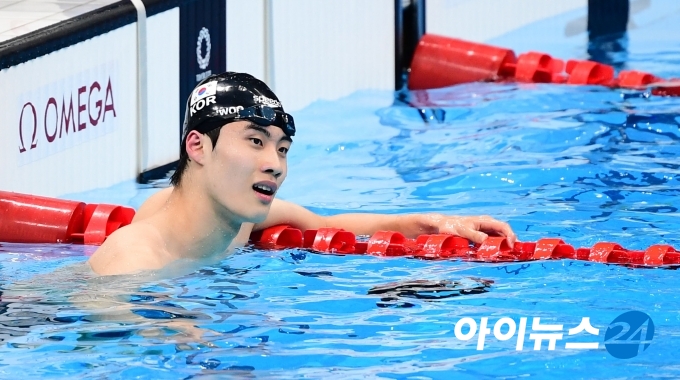 한국 수영 황선우가 지난 27일 오전 일본 도쿄 아쿠아틱스 센터에서 열린 2020 도쿄올림픽 수영 남자 200m 자유형 결승에서 경기를 마쳤다. [사진=정소희 기자 ]