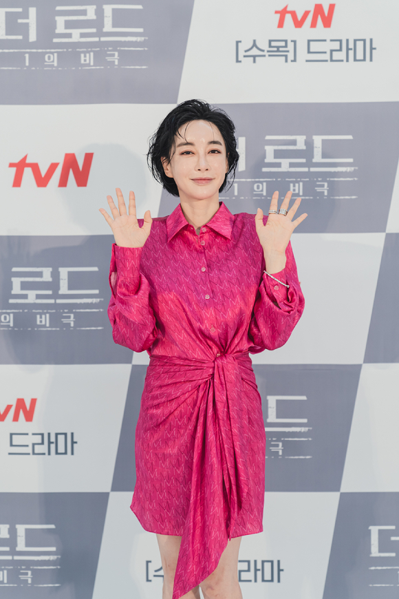 배우 김혜은이 4일 오후 진행된 tvN 수목드라마 '더 로드: 1의 비극' 제작발표회에 참석했다. [사진=tvN]