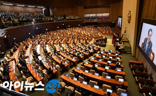 7일 3월 임시국회 개회식을 겸한 국회 본회의 모습. 