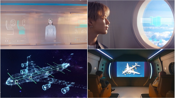 대한항공은 4일부터 '슈퍼엠'의 뮤직비디오 형태로 제작한 새로운 기내 안전비디오를 전 노선 모든 항공기에 적용한다고 밝혔다. [사진=대한항공]