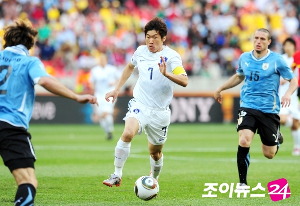 2010 남아공 월드컵 16강전 우루과이와의 경기에 출전했던 박지성. [사진=조이뉴스24 포토DB]