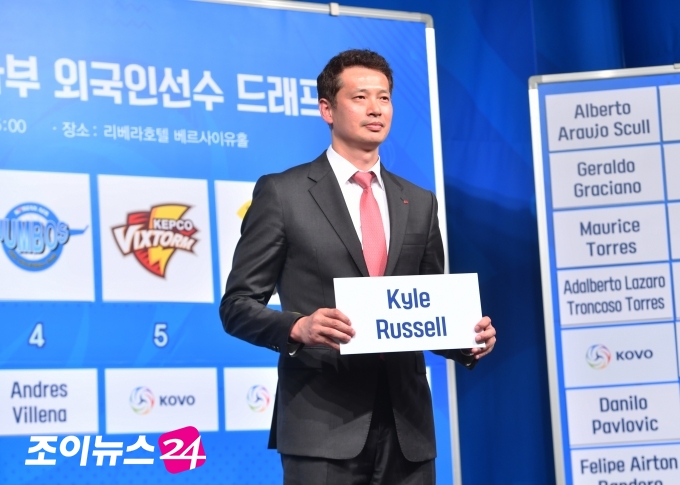  장병철 한국전력 감독이 지난 18일 열린 2020 KOVO 남자부 외국인선수 드래프트에서 카일 러세을 지명했다. [사진=조성우 기자]
