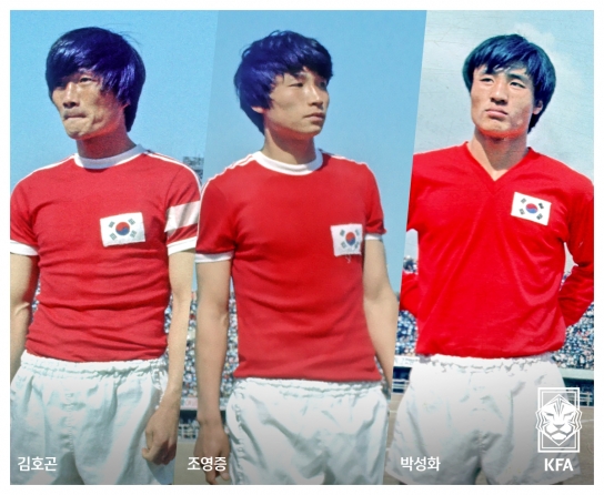 국제축구연맹(FIFA)이 (왼쪽부터)김호곤, 조영증, 박성화의 공인 A매치 100경기 이상 출전 자격을 인정했다. [사진=대한축구협회]