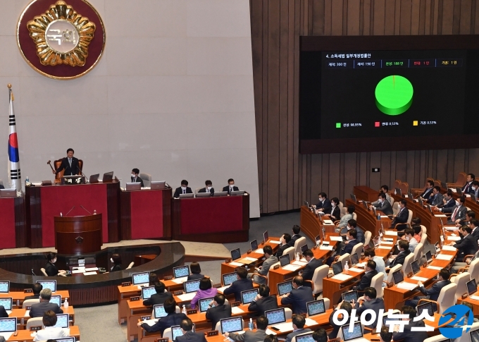 소득세법 일부개정법률안이 4일 오후 서울 여의도 국회에서 열린 본회의에서 통과되고 있다.