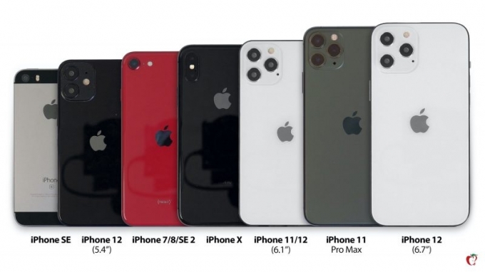 아이폰12 시리즈는 ▲5.4인치 아이폰12 미니 ▲6.1인치 아이폰12 ▲6.1인치 아이폰12 프로 ▲6.7인치 아이폰12 프로 맥스 등 4종으로 출시될 전망이다. [사진=맥루머스]