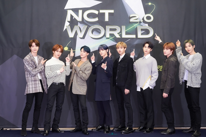 그룹 NCT가 14일 온라인으로 진행된 Mnet 'NCT World 2.0' 제작발표회에 참석해 포즈를 취하고 있다. [사진 제공=Mnet]