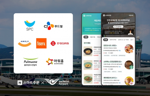 네이버와 인천국제공항공사 등 총 9개사가 인천국제공항 내 '스마트주문' 시범도입을 위해 손을 맞잡았다. [사진=네이버]
