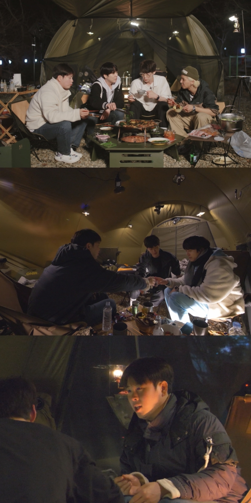 티빙 오리지널 '스프링 캠프'에서 YB팀의 첫날밤이 그려진다.  [사진=티빙 오리지널 ]
