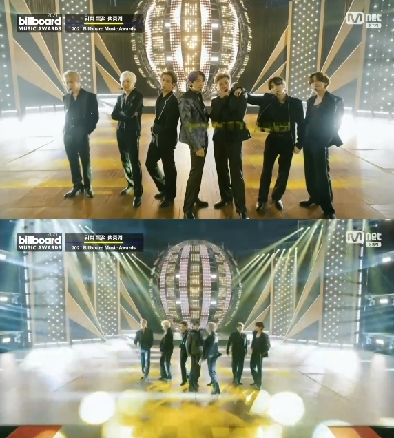 방탄소년단이 빌보드 뮤직 어워드에서 '버터' 무대를 최초 공개했다. [사진=Mnet]