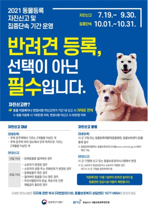 서울시 '동물등록 자진신고 기간' 포스터 [사진=서울시]