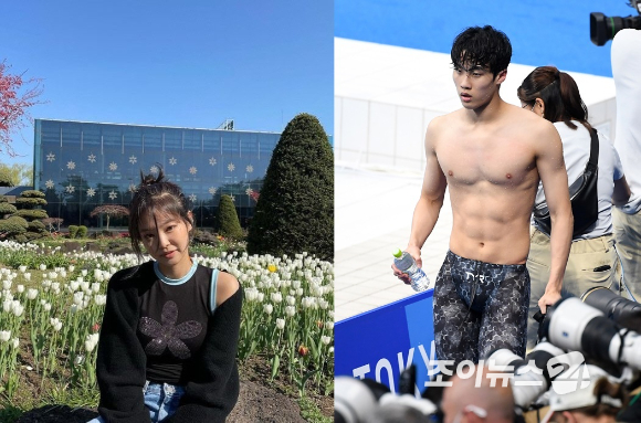 그룹 블랙핑크 멤버 제니가 수영선수 황선우를 응원했다.  [사진=제니 인스타그램, 정소희 기자 ]